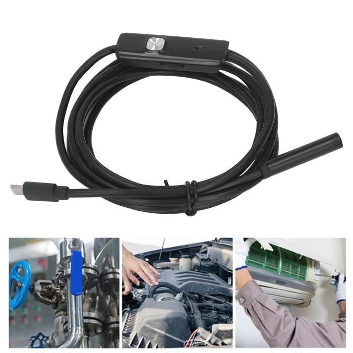 FHE- Endoscope USB Endoscope industriel USB avec 6 lumières LED, caméra d'inspection electronique laboratoire 2 1 m/3,3 pieds