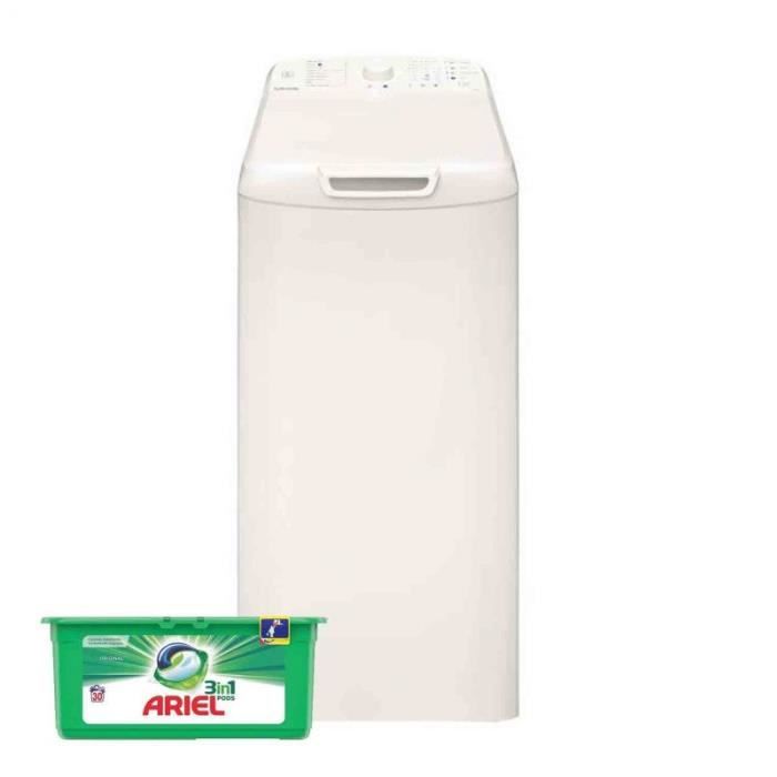 VEDETTE Lave-linge top 6kg 1200trs/min Tambour 42L Départ Différé Machine à laver 60 Blanc