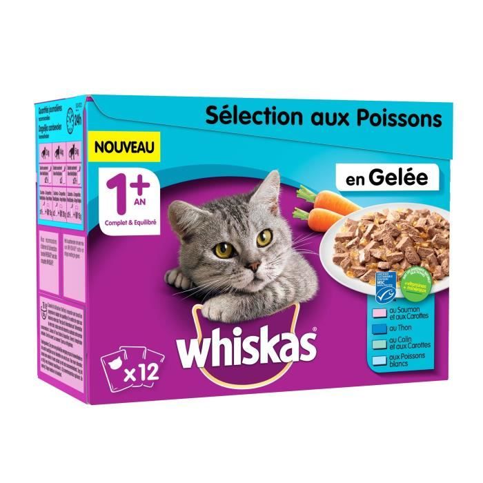 Gelée aux poisson pour chats 12x100 g Whiskas - Cdiscount