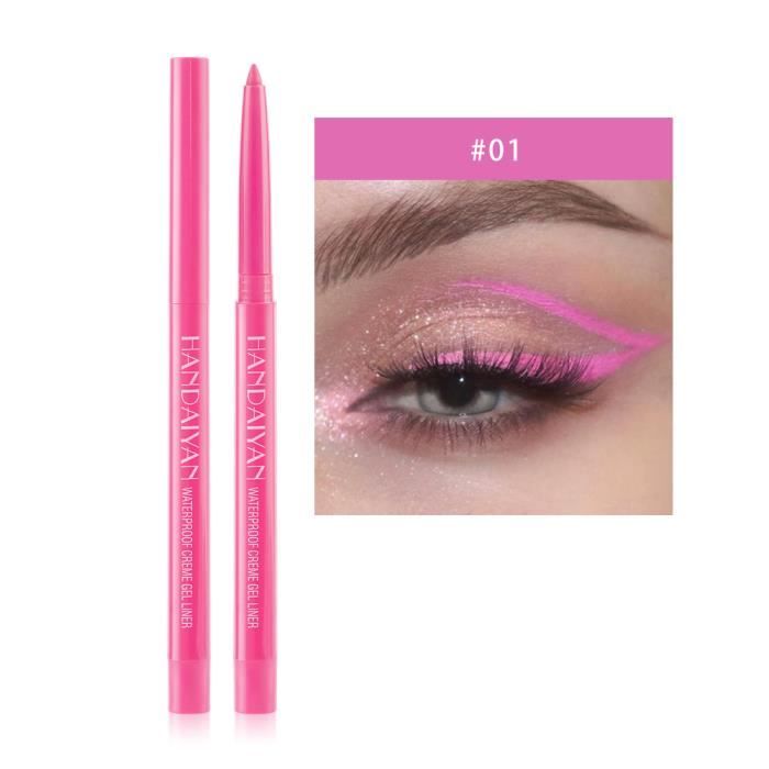 EYELINER CRAYON,01crayon Eyeliner en Gel mat, 20 couleurs, facile