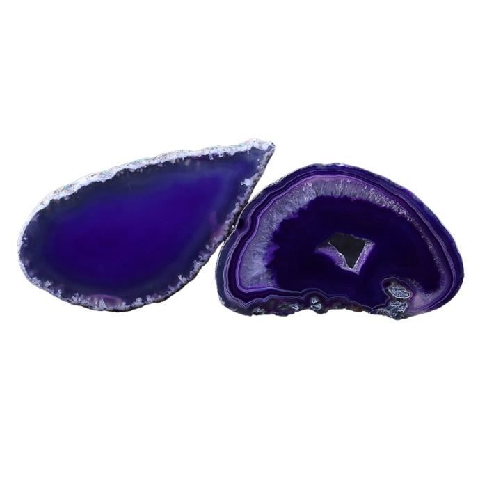 Collier Géode D'améthyste - Pierre Naturelle Violette - Chaîne Argentée 45 Cm - Bijou Lithothérapie