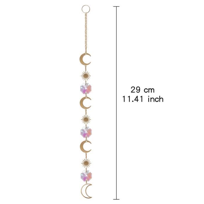 Broche En Cristal Ton Or - Motif Soleil Étoile Lune Roue, Neuf Sans Emballage
