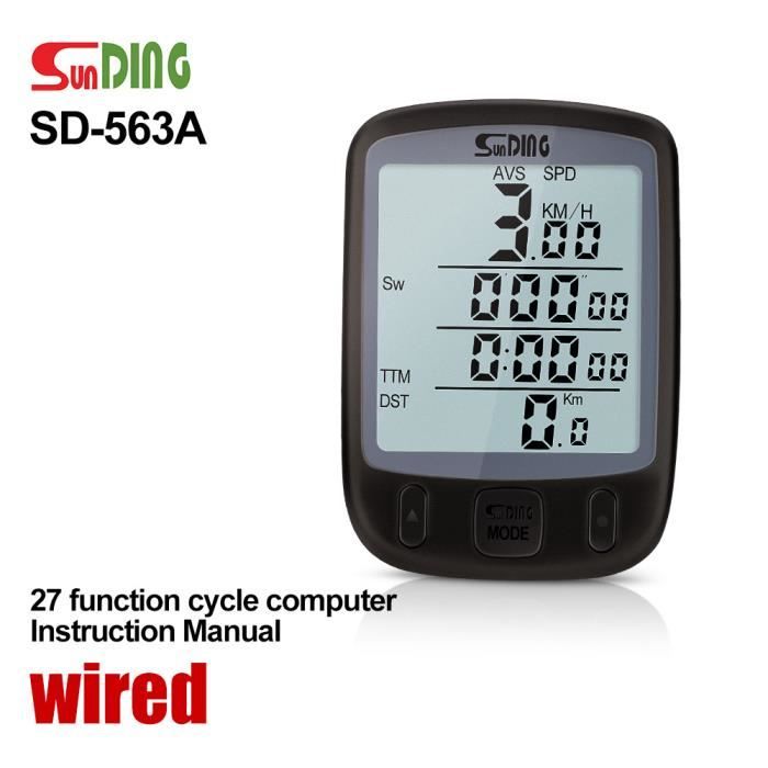 VOANZO Moniteur LCD, Compteur de Vitesse, pour vélo d'exercice, Ordinateur, Moniteur d'intérieur, pièces de Rechange, Compteur d'instruments d'analyse de Cycle