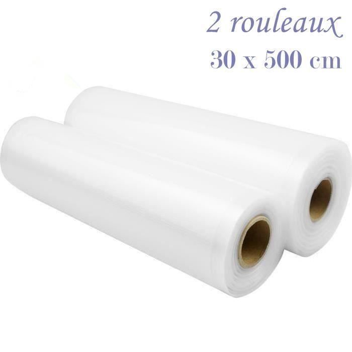 Pack de 2 rouleaux predecoupe pour appareil de mise sous vide 30 cm x 5 m rouleaux gaufrés pour