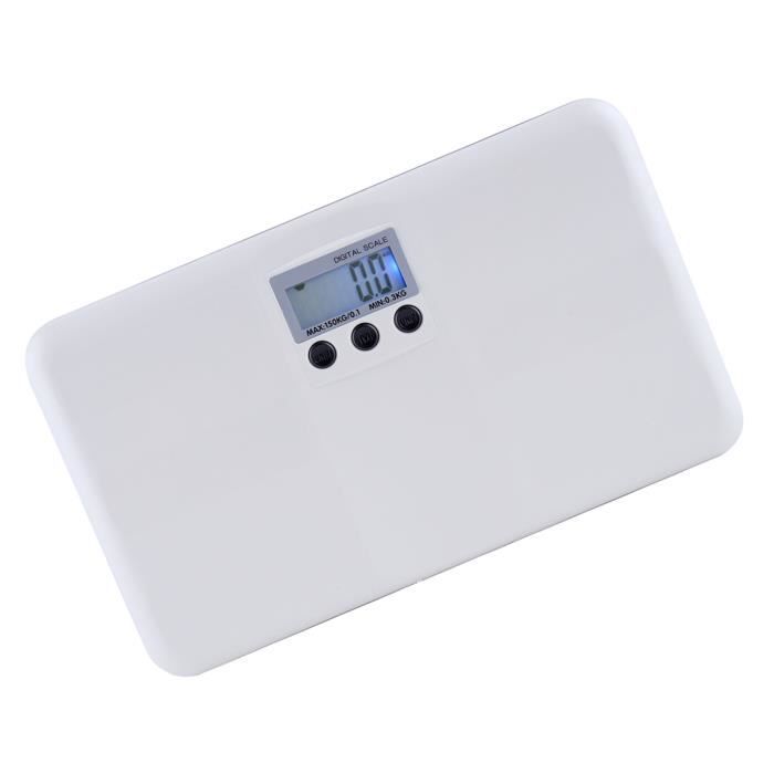 Balance Numérique LCD YUMILI - Capacité 0.3 à 150 Kg - Fonction Tare Et Conversion Kg/lb - Pour Pesée Bébé, Animal, Corps
