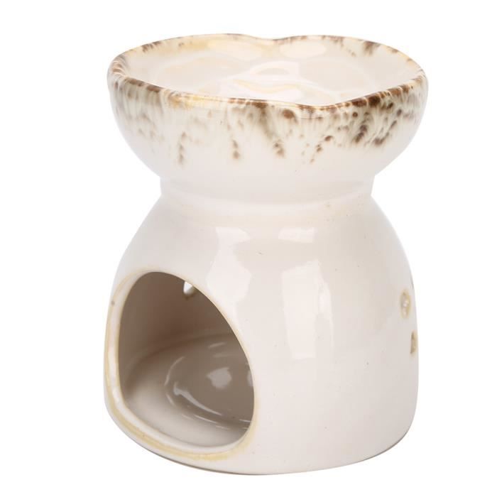 Brûleur à Huiles Essentielles En Céramique Blanc - Diffuseur Sans Flamme, Neuf