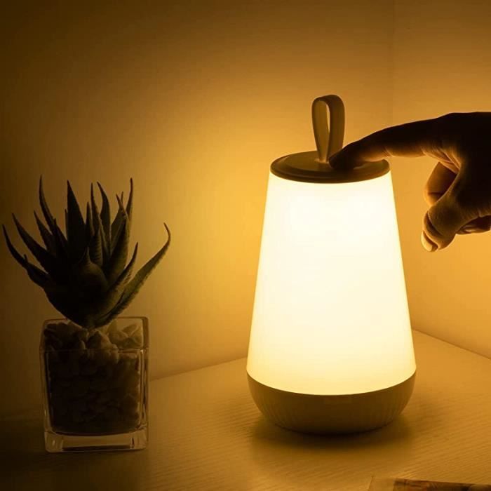 Lampe de Chevet LED à pile avec Détecteur et Couleur réglable