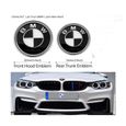 2 pièces emblème de capot BMW 82mm noir et blanc/emblème de coffre 74mm pour BMW, emblèmes Replaceme 6 7 8 série 325i 328i E Series -1