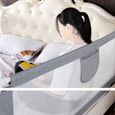 YUDAN 150cm Barrière de Lit Enfant, Pliable et Ajustable, Barrière de Lit Bebe Protection adaptées aux lits d'enfants 1 côté-1