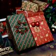 12pcs Papier Cadeau Kraft Noël Décoratif Papier 6 Modèles 70*50cm avec 12 Étiquettes + Corde d'emballage + Ruban Adhésif Double-1