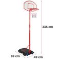 Panier de Basket Panneau de Basket-ball sur Pied Hauteur Réglable 113-236cm avec Roulettes Enfants Adolescents Extérieur Intérieur-1