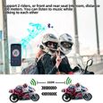 intercom moto PRUMYA intercom moto duo pour 2 casques assistant vocal Talkie-walkie sans fil 300M Parlez pendant 30 heures avec 2MIC-1