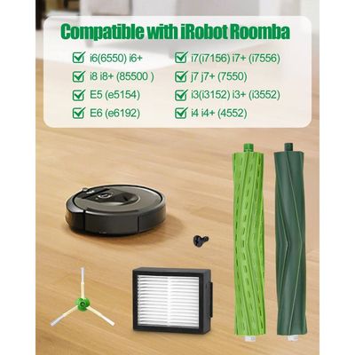 SOBEAU Kit Pièces Pour Roomba I7/i3/j7/E5 - 3 Brosses Caoutchouc, 10 Filtres HEPA, 10 Brosses Latérales