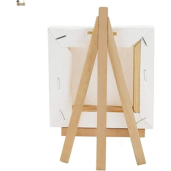 Kit Créatif 65 Pièces : 24 Mini Toiles 15x15cm + Chevalets + Pinceaux + Palettes | Pour Peinture, Aquarelle, Décoration