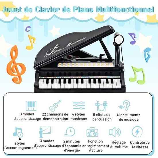 DWW-piano Enfant Fille 1 2 3 Ans, Piano Jouet Rose Bebe Avec Mikrofon-31  Berører Rose