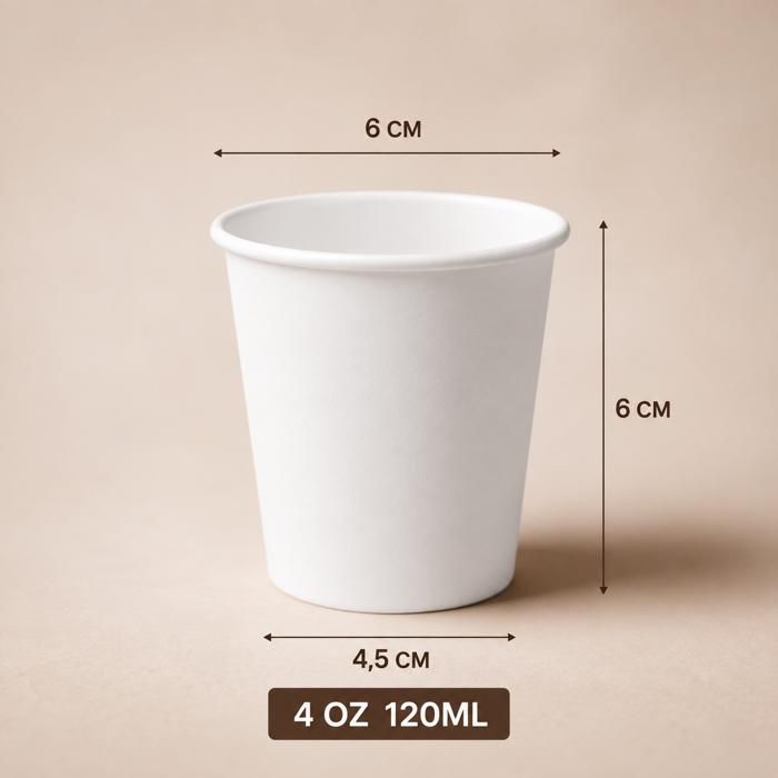BORNOVA Lot De 1000 Gobelets En Carton 4 Oz (120 Ml) Biodégradables + Agitateurs En Bois - Idéal Événements
