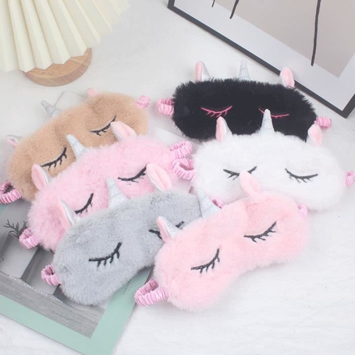 2 Masques De Sommeil En Peluche Licorne 3D – Doux Et Moelleux – Cadeau Voyage Ou Sieste Pour Enfants Et Adultes – Accessoire Fête