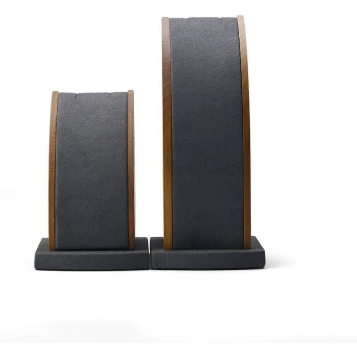 H&S® - Ensemble de 2 présentoirs à bijoux pour colliers en velours noir H&S® - Ensemble de 2 présentoirs à bijoux pour colliers en velours noir
