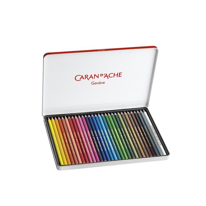 Crayon de couleur Caran D'ache Boîte métal de 30 crayons de couleurs Crayon de couleur Caran D'ache Boîte métal de 30 crayons de couleurs