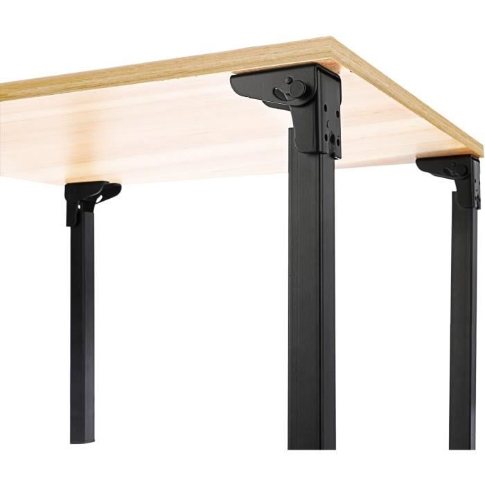 Lot de 2 pieds de table pliables à 90 degrés - Support d'étagère