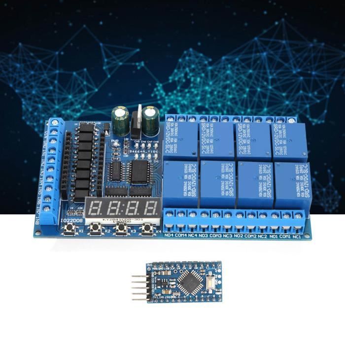 Cikonielf Module de relais de retard DC 12 V 8 canaux Pro Mini PLC ...