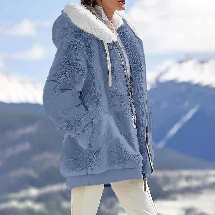 Manteau Femme Hiver avec Poche Zipp Polaire Slim Business Sport
