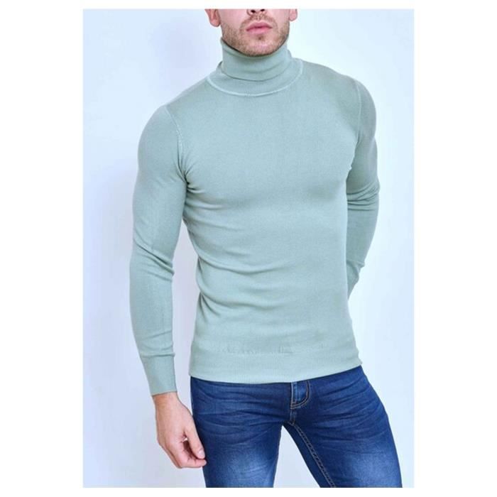 Col roulé vert homme deals