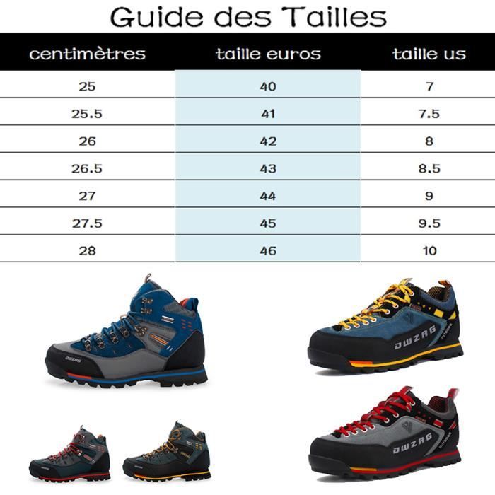 Chaussures De Randonnée Hommes Respirantes Outdoor Trekking Rouge 42 EU - Cuir Confort