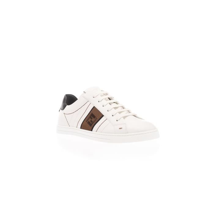 FENDI HOMME 7E1166A3XLF13TH BLANC CUIR BASKETS Blanc Cdiscount