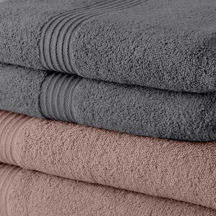 TODAY Essential Set Biancheria Bagno Terracotta: 2 Asciugamani 50x90 + 2 Lenzuola 70x130, 100% Cotone 450 GSM, Certificato Oeko-Tex - 4
