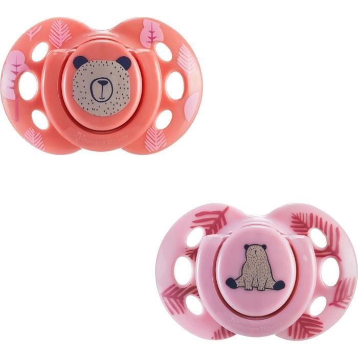 Sucette - TOMMEE TIPPEE - FUN - 18-36 Mois - Lot De 2 Sucettes Symétriques Sans BPA - Capsule De Stérilisation Réutilisable