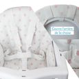 Housse d'assise pour chaise haute bébé enfant gamme Délice - Pois roses - Monsieur Bébé-2