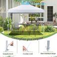 RELAX4LIFE Tonnelle de Jardin Pliante 3X3M Double Toit |Tente Imperméable Réglable en Hauteur |Sac à roulettes |Protection UV-2