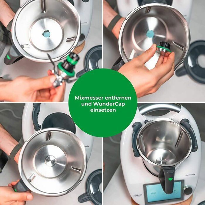 Mixcover Thermo-Plug Tappo Di Sostituzione Per Coltelli Thermomix TM6, Acciaio Inox