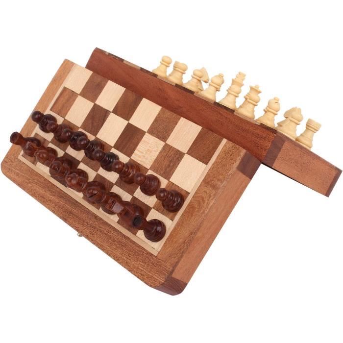 Jeu D'échecs Magnétique Portable – 32 Aimants, Plateau Compact, Parfait Pour Voyager Et Jouer En Famille