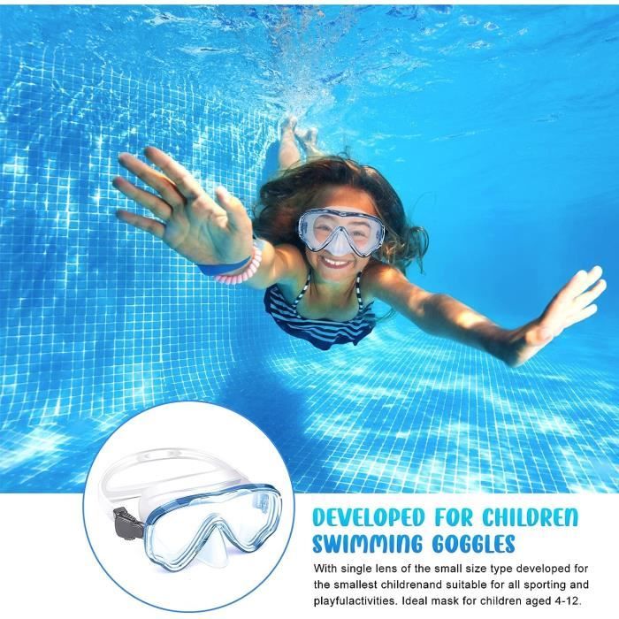 Lunette Piscine Enfant (4-12 Ans), Lunettes de Natation Anti