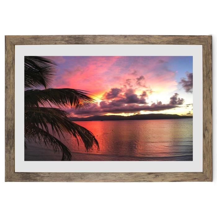 Cadre Photo En Bois Massif Chêne 40x60 Cm Avec Verre Acrylique Incassable - Accrochage Horizontal Ou Vertical