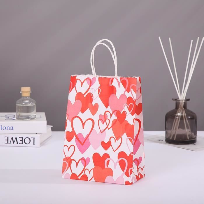 24PCS Sacs Cadeaux De Noël En Papier Kraft Avec Poignée - Assortient