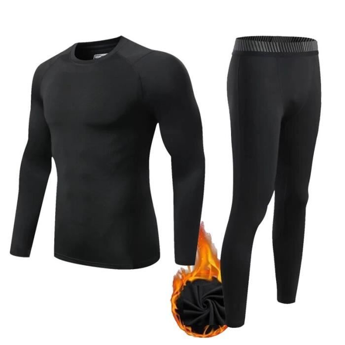 Terecey Ensemble Sous-Vêtements Thermiques Homme - Base Layers Respirants Chauds Et Séchage Rapide