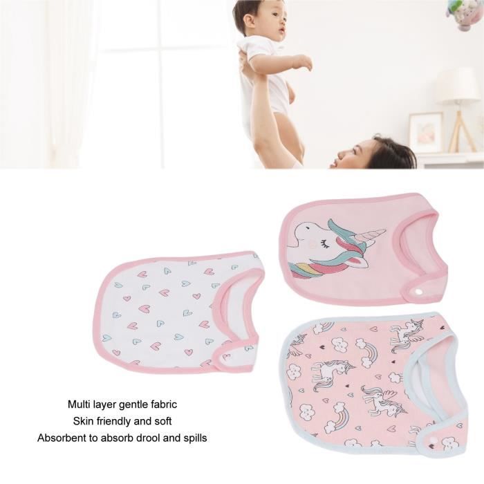 YIN Bavoirs en coton pour bébé 3 pièces bavoirs bébé mignon motifs