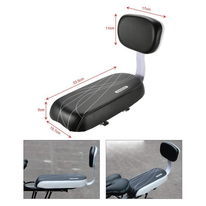 Siège Enfant Arrière Pour Vélo - Coussin Épais, Accoudoirs Antidérapants, Repose-Pieds Pliables - À Partir De 4 Ans