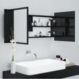Nouveauté!Armoire à Miroir Décoratif - Miroir Attrayante salon de bain à LED Noir brillant 100x12x45 cm888-3