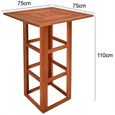 Table de bar carrée en bois d'acacia - DEUBA - 75x75x110 cm - Pour 4 personnes - Extérieur-3