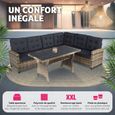TECTAKE Canapé de jardin Lounge en rotin CATANIA Pour 6 personnes Résistant aux UV Robuste - Marron Naturel-3