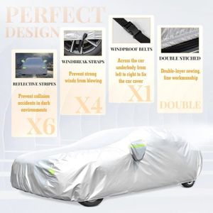 Housse De Voiture Mercedes Classe E Cabriolet 2016 - Taille 482,6x186x142,8 Cm, Imperméable, Fermeture Éclair Latérale, Tissu Oxford