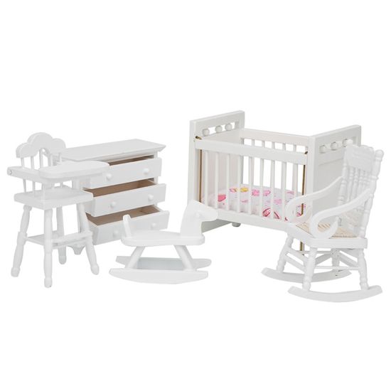 Meuble TV Miniature En Bois 1:12 – Portes Ouvrantes, Deux Couleurs – Pour Maison De Poupée Ou Décoration