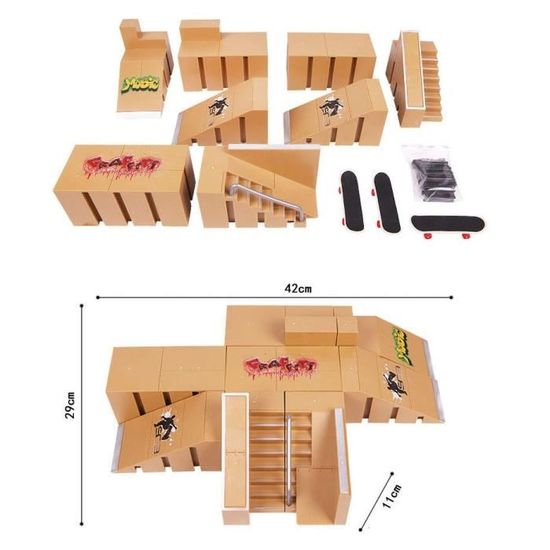 Kit Skate Park Pour Doigts – Avec Rampes, Scooters, Vélos Et Skateboards Miniatures – Jouet D’entraînement Et De Dextérité Pour Enfants