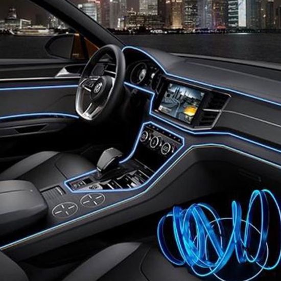 3m Bande LED d'éclairage intérieur de voiture bleu 12V LED automatique au  néon flexible - Cdiscount Maison