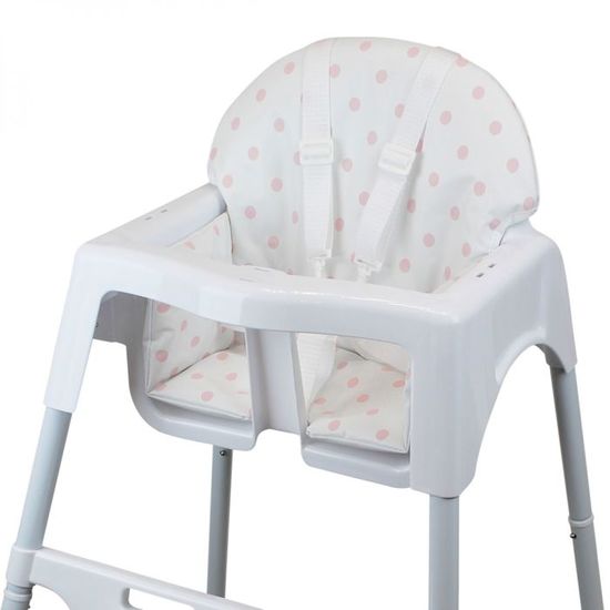 Housse D Assise Pour Chaise Haute Bebe Enfant Gamme Delice Pois Roses Cdiscount Puericulture Eveil Bebe