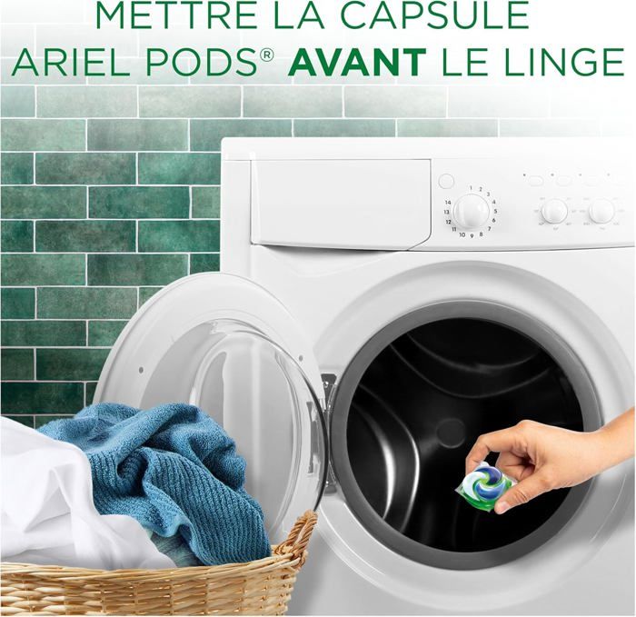 4en1 PODS Lessive Liquide En Capsules 45 Lavages,Technologie Ultra Détachant,Élimine Les Taches